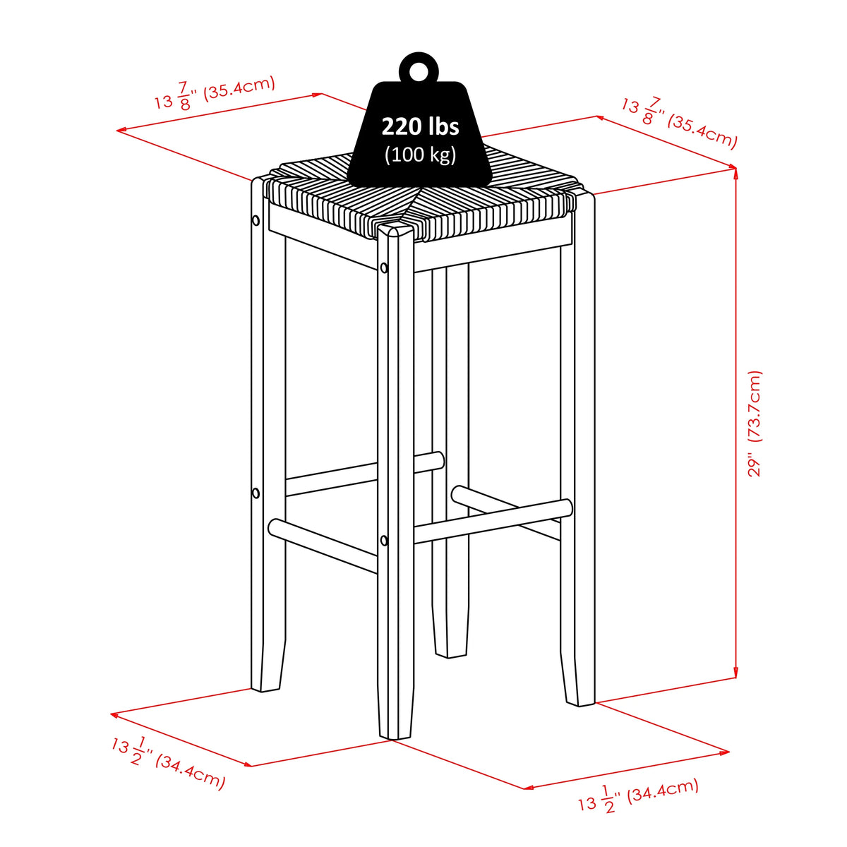 Walnut Finish Wood Bar Stool Set D966891