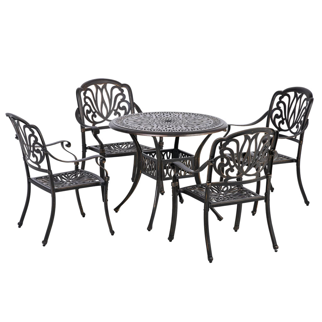 Cast Aluminum Patio Dining Set for 4 Y35376