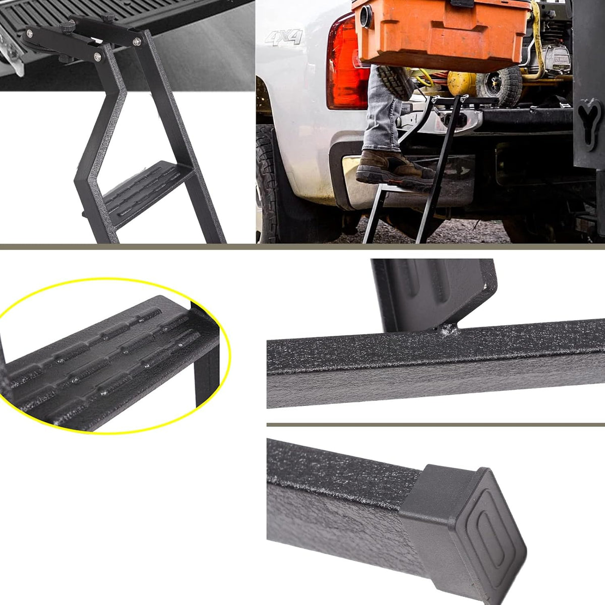 Foldable Universal Carbon Steel Tailgate Ladder Step C695