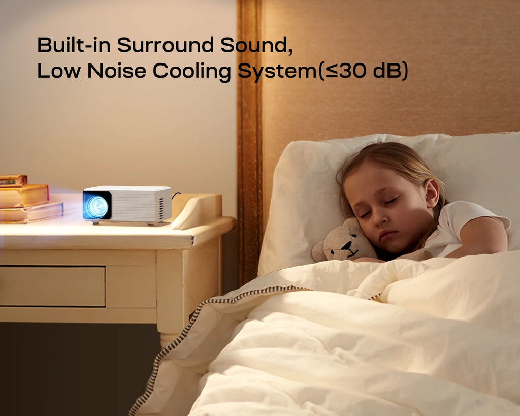 White Mini Projector 1080P 120 Screen X23422