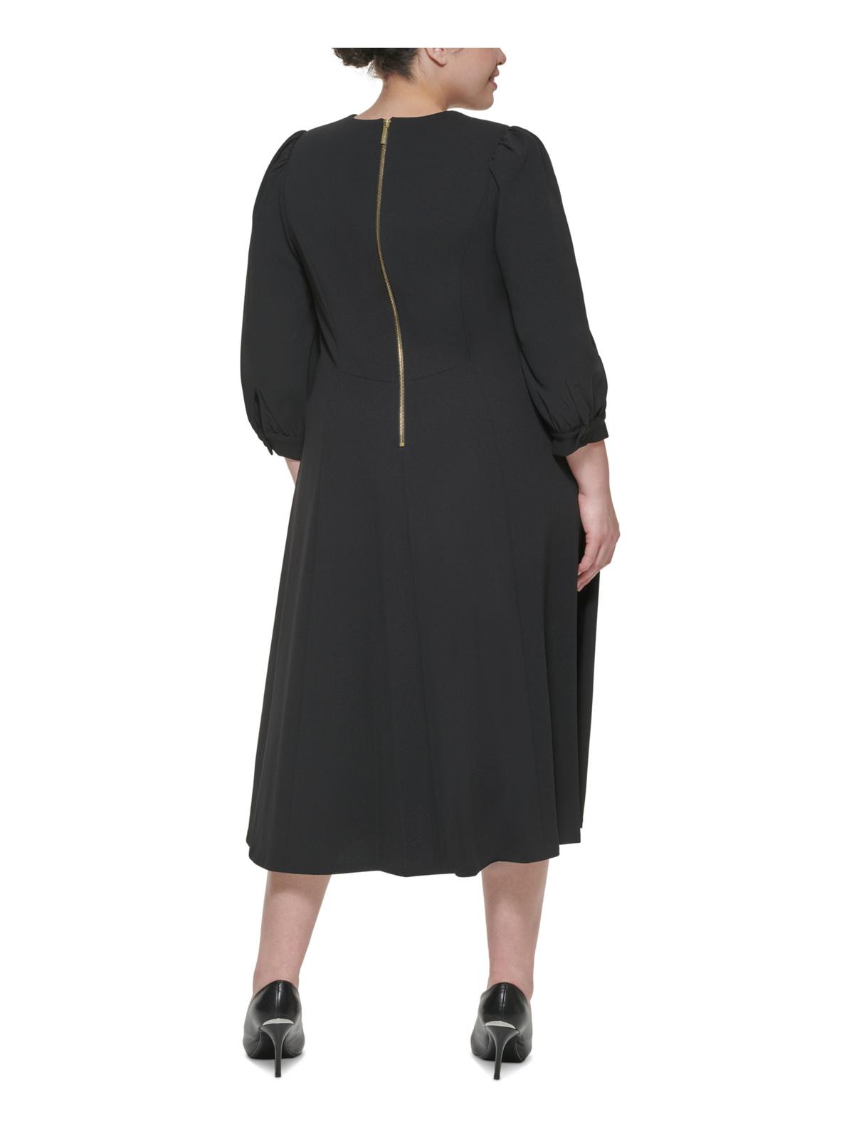Plus A-Line Calf Midi Dress S20812