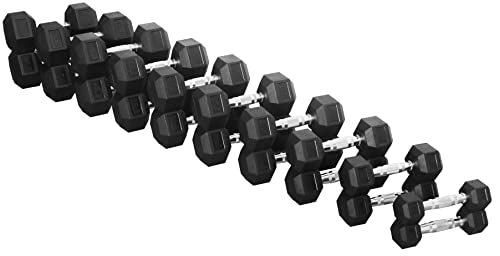 Rubber Coated Hex Dumbbell Weight Set D1912