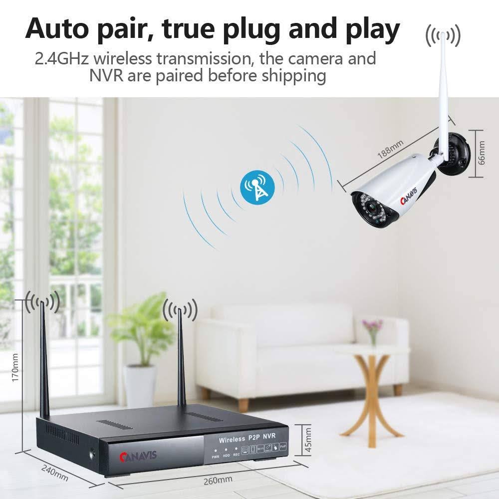 8 Channel Wireless Security Camera System NVR Video Surveillance System 720p Bullet Camera Night Vision Motion Detection U930867