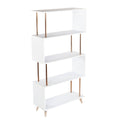 White and Champagne 4 Shelf Bookcase Y168