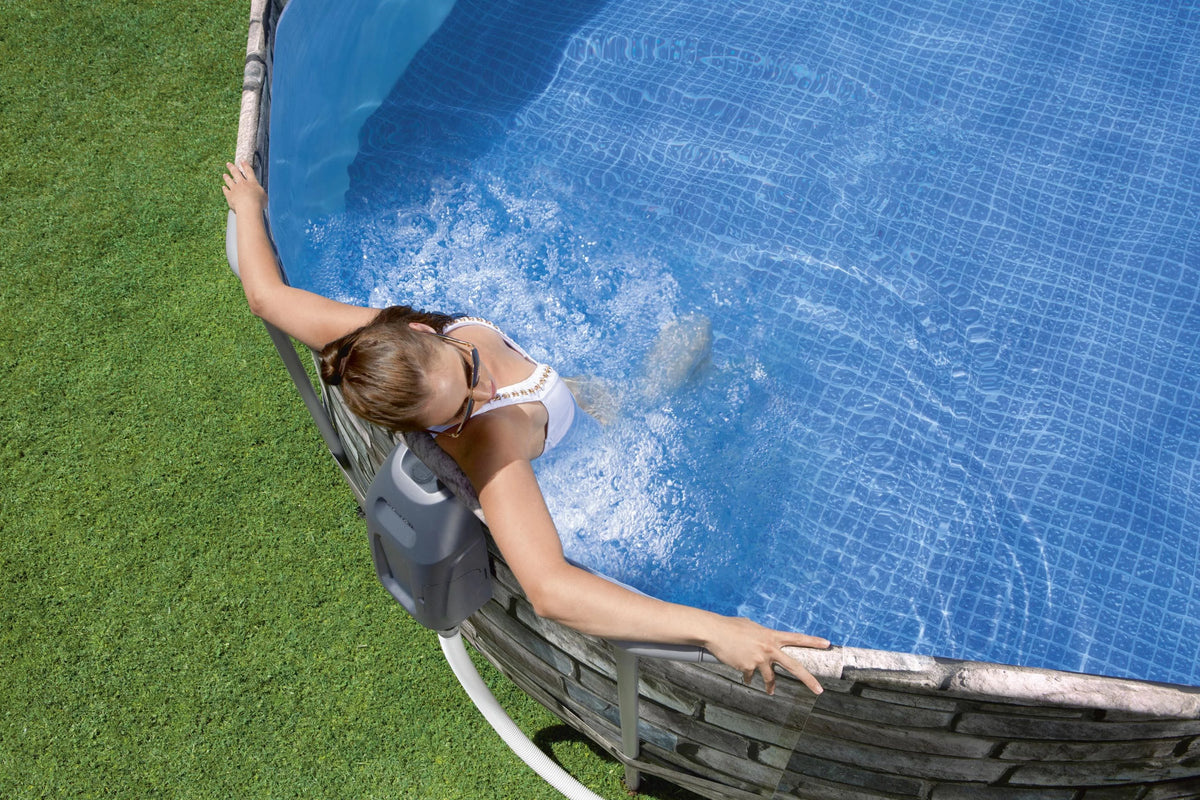 Coleman 20' Power Steel Comfort Jet Oval 48 Deep Metal Frame Above Ground Pool L937801