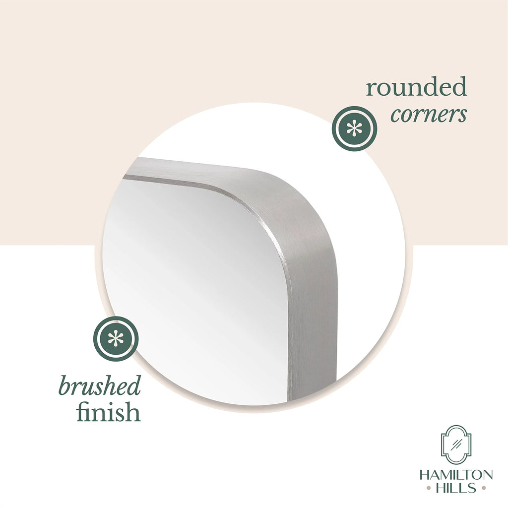 Contemporary Brushed Metal Wall Mirror W4135