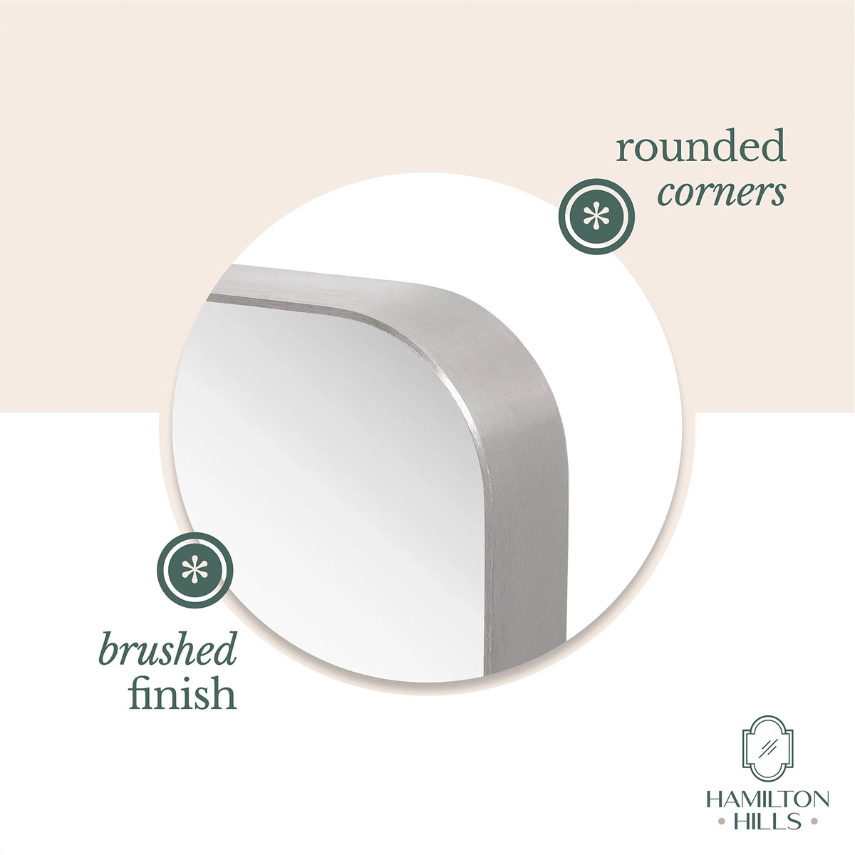Contemporary Brushed Metal Wall Mirror W4135