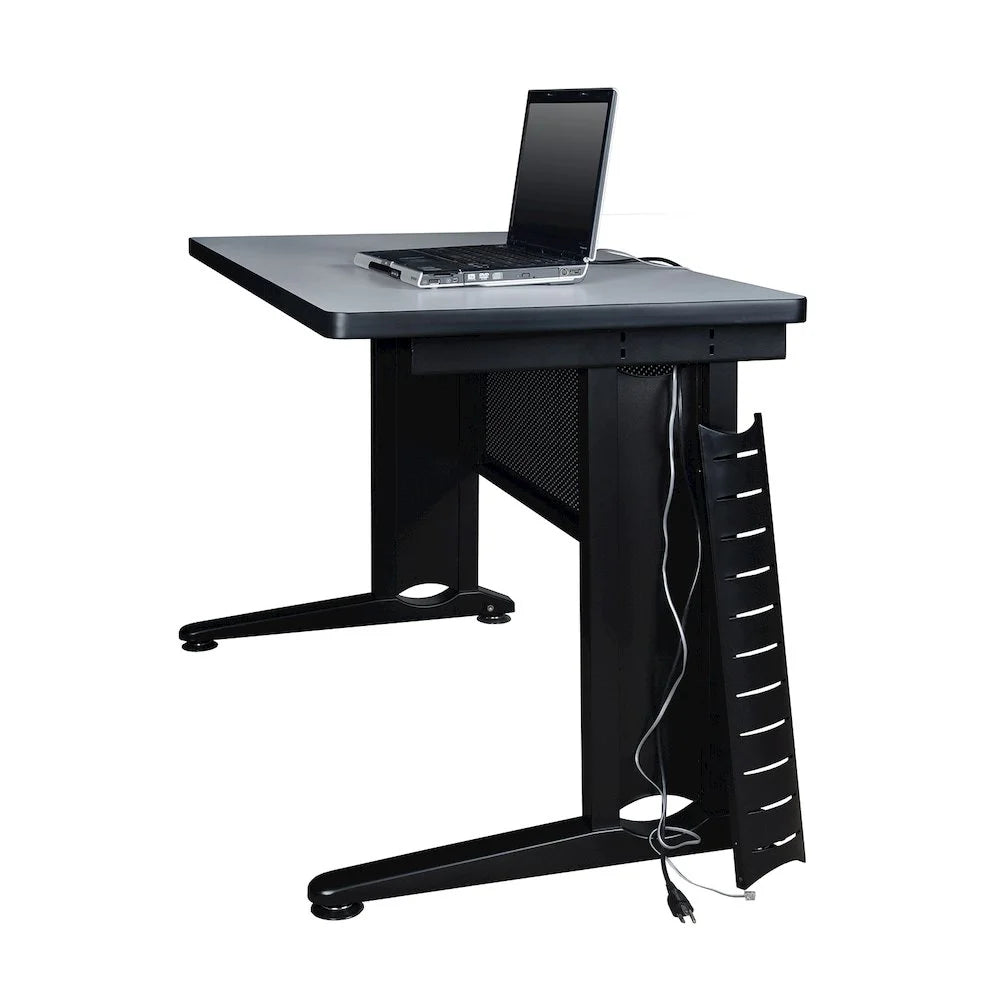 60" x 24" Grey Double Pedestal Desk B7508