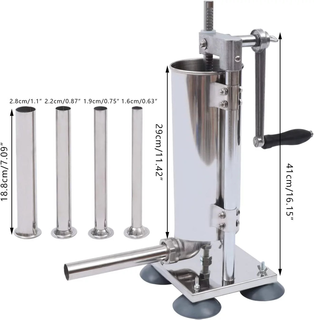 3L Stainless Steel Sausage Stuffer with 8 Tubes H846