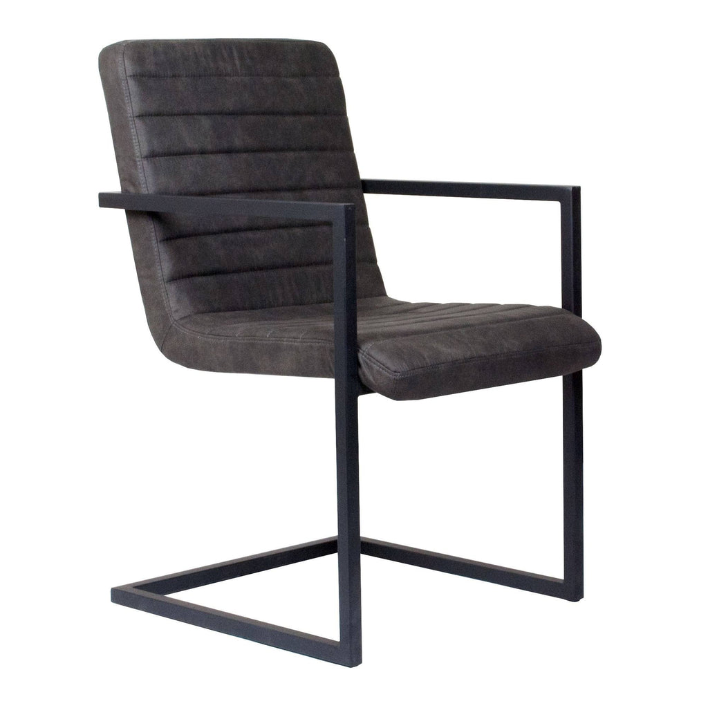 Set of 2 Modern Dining Side Chair with Leatherette - Black Grey K79653