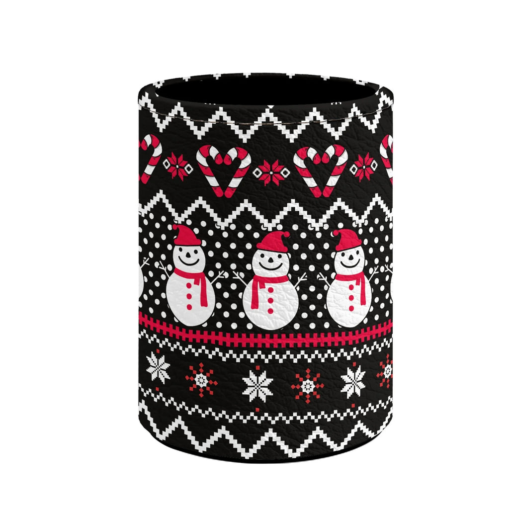 Christmas Pencil Holder Desk Drawer Organizer Leather Pen Container U665171