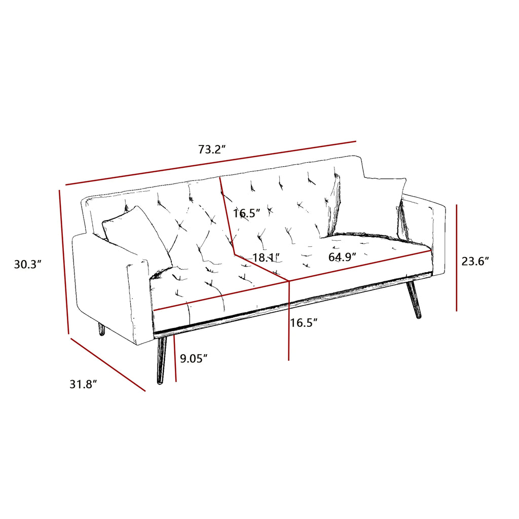 Convertible Folding Futon Sofa Bed H143