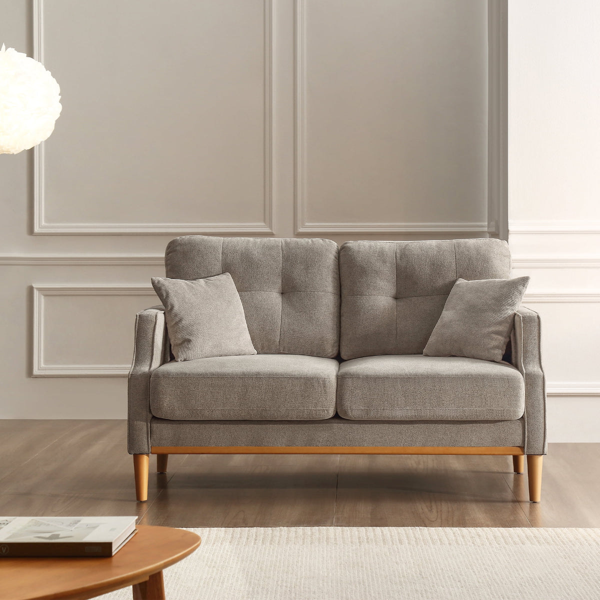 Cream Waterproof Fabric 2 Seater Sofa Q5299