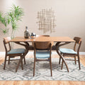 5 Piece Mint and Walnut Dining Set F5481
