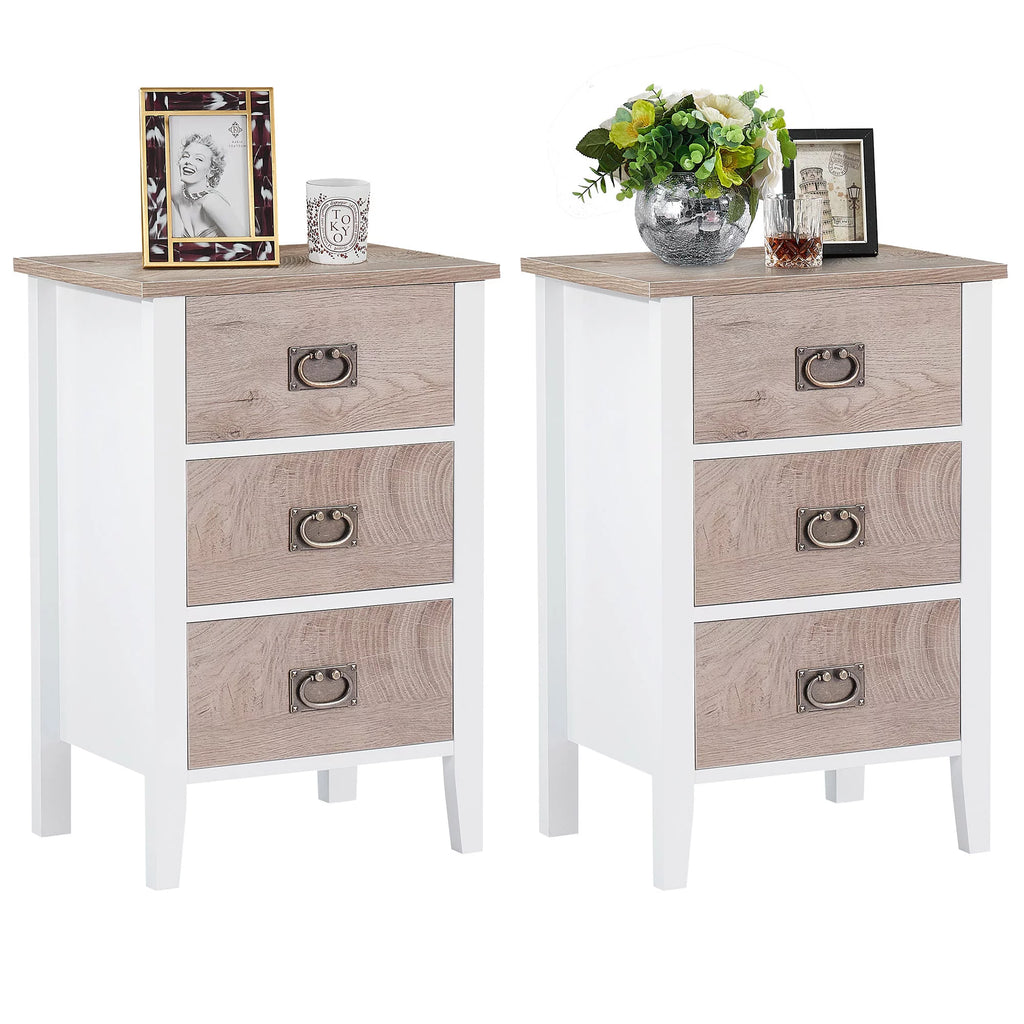 3-Piece Bedroom Set with Metal Bed Frame and 2 Nightstand J177914