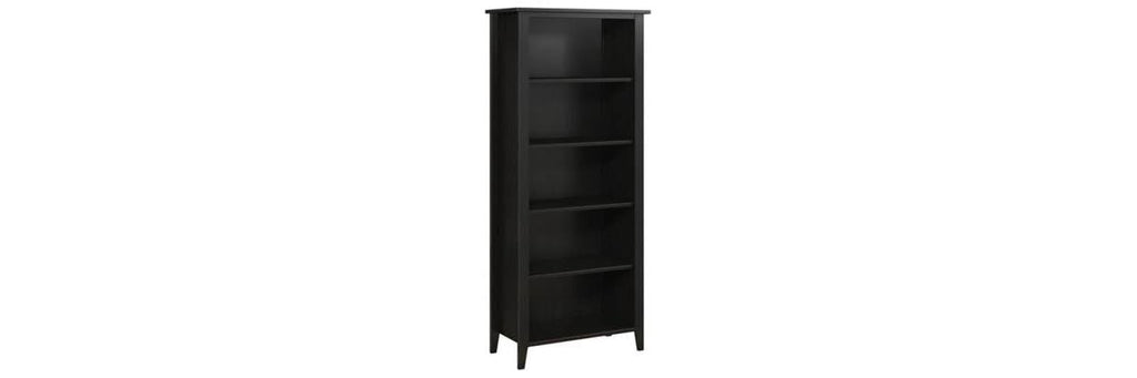 5 Shelf Bookcase, Black Suede Oak T1245