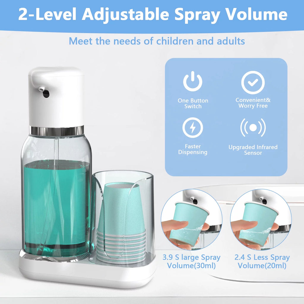 25oz Electric Mouthwash Dispenser with Cup Holder C4236