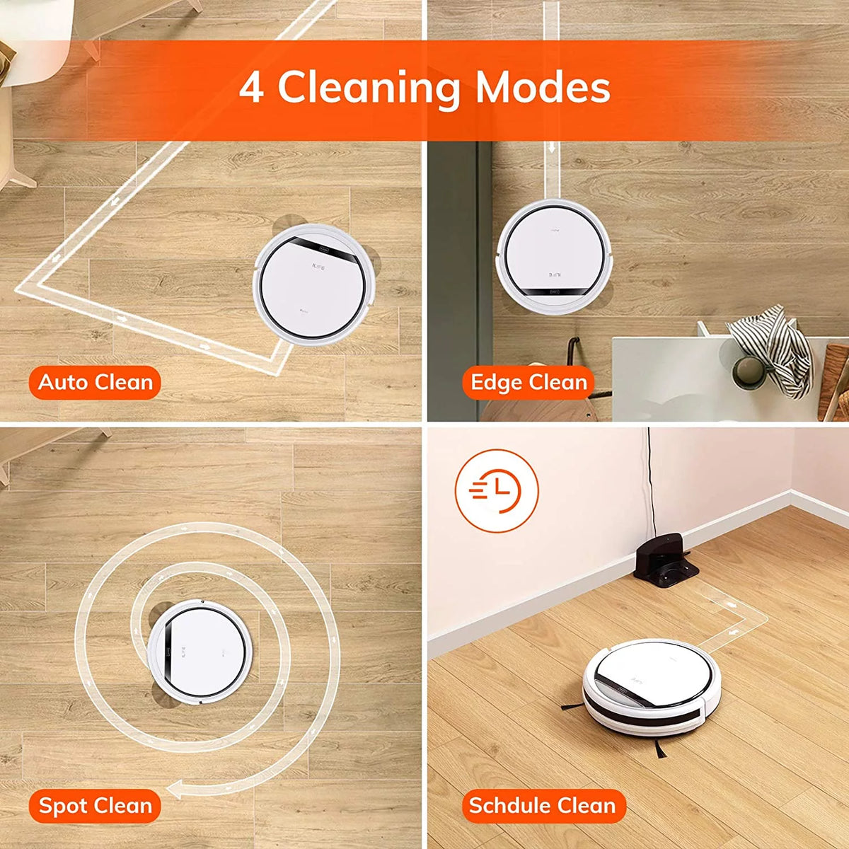 Pearl White Robot Vacuum Cleaner with Tangle-free Suction P685