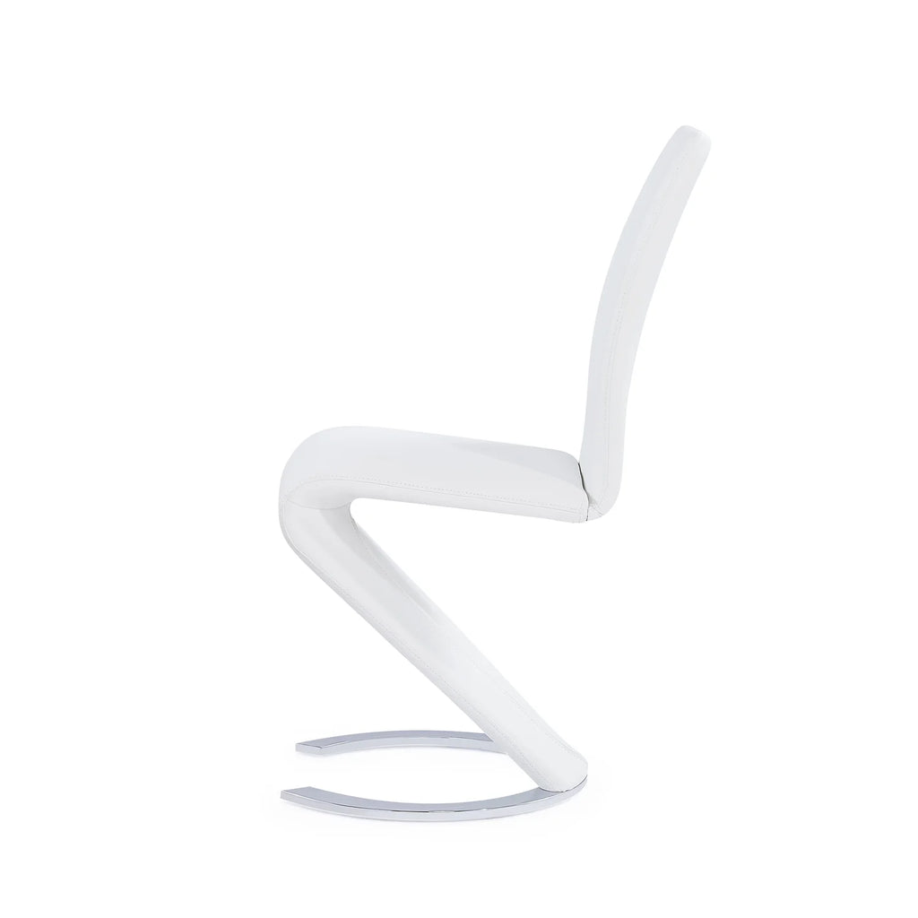 White Pu Dining Chair with Horseshoe Base L9038