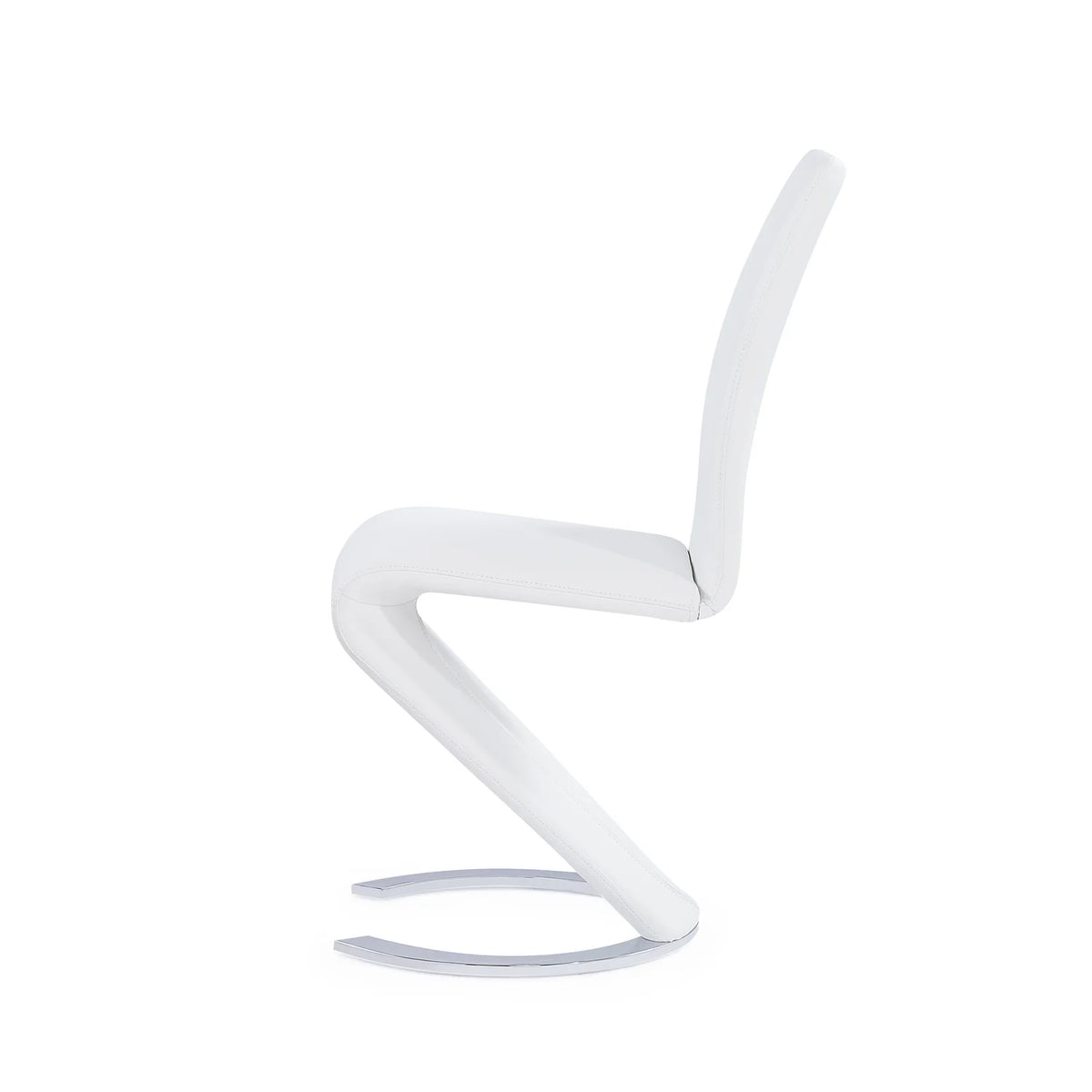 White Pu Dining Chair with Horseshoe Base L9038