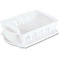 Large Dish Drainer and Drainboard 2 Piece Sink Set White Q877042