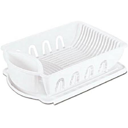 Large Dish Drainer and Drainboard 2 Piece Sink Set White Q877042