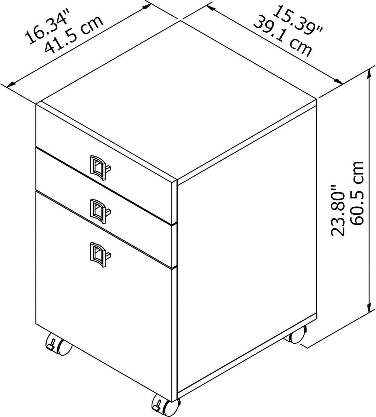 3 Drawer Mobile File Cabinet O650729