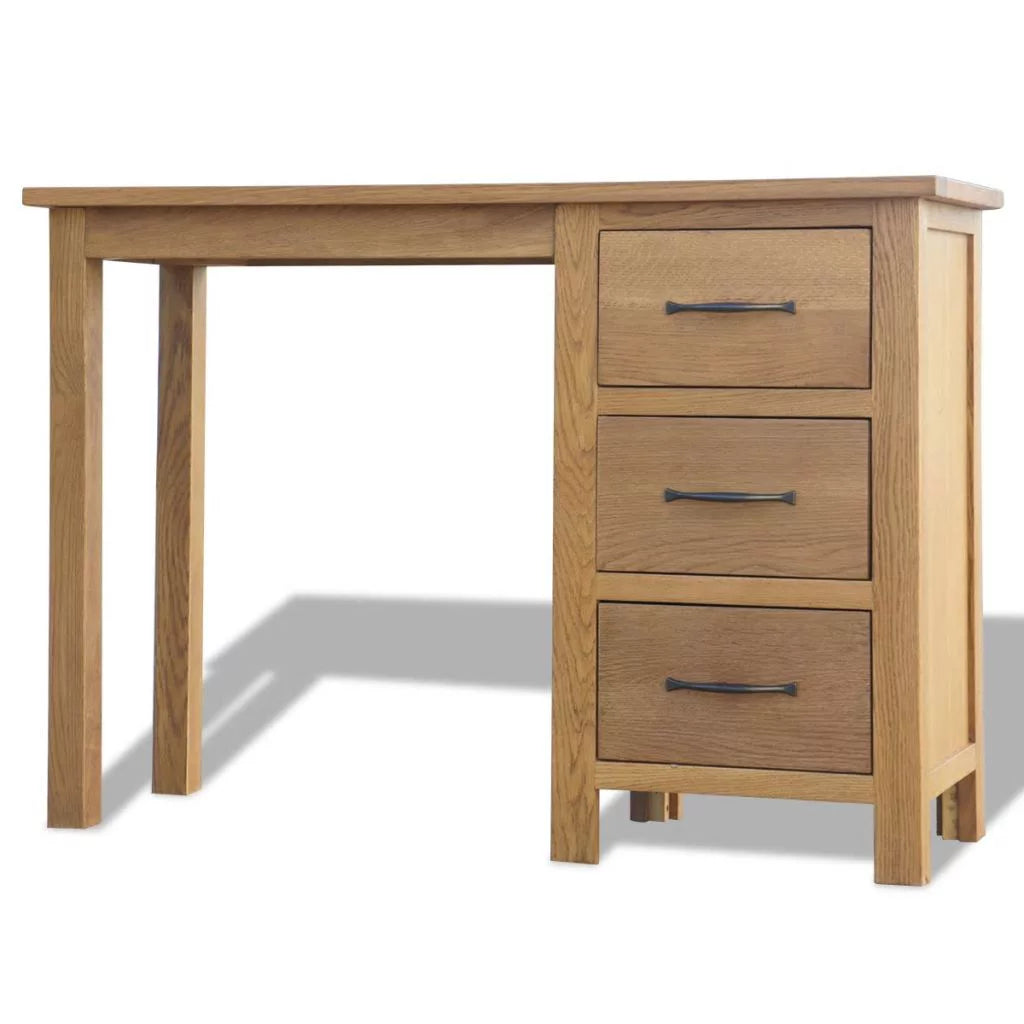 Solid Oak Wood Desk with 3 Drawers B2942