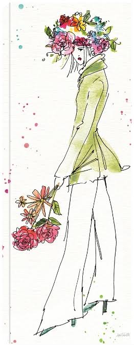 Floral Figures VII Canvas Art 14x38 T4142