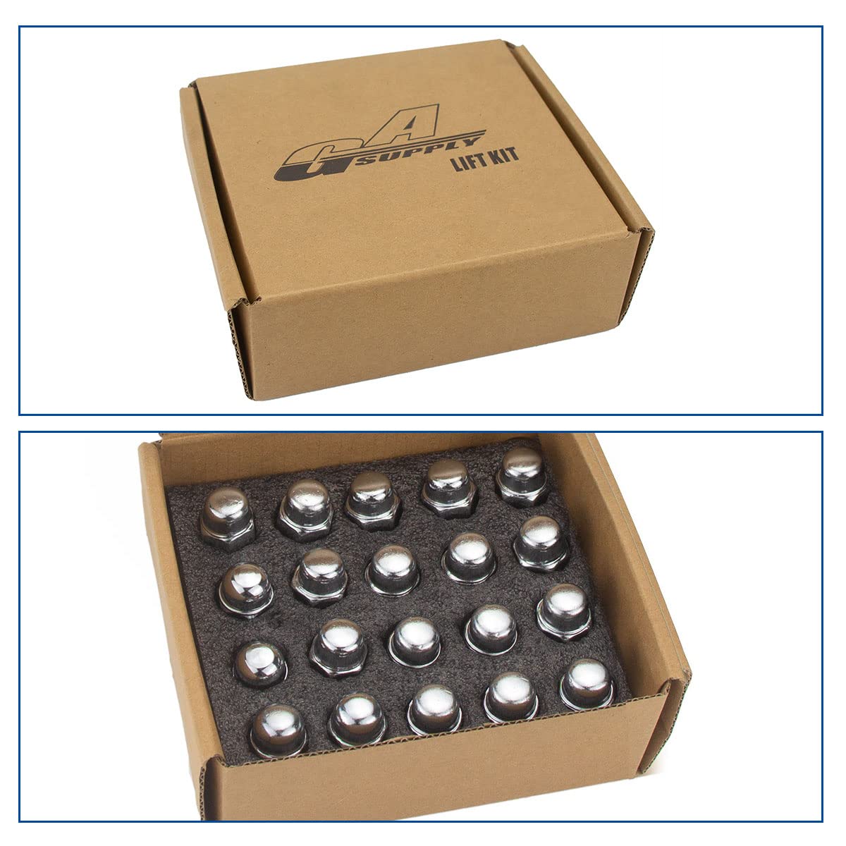 M12x1.5 Chrome Closed End Bulge Acorn Lug Nuts 20 Pack B848313