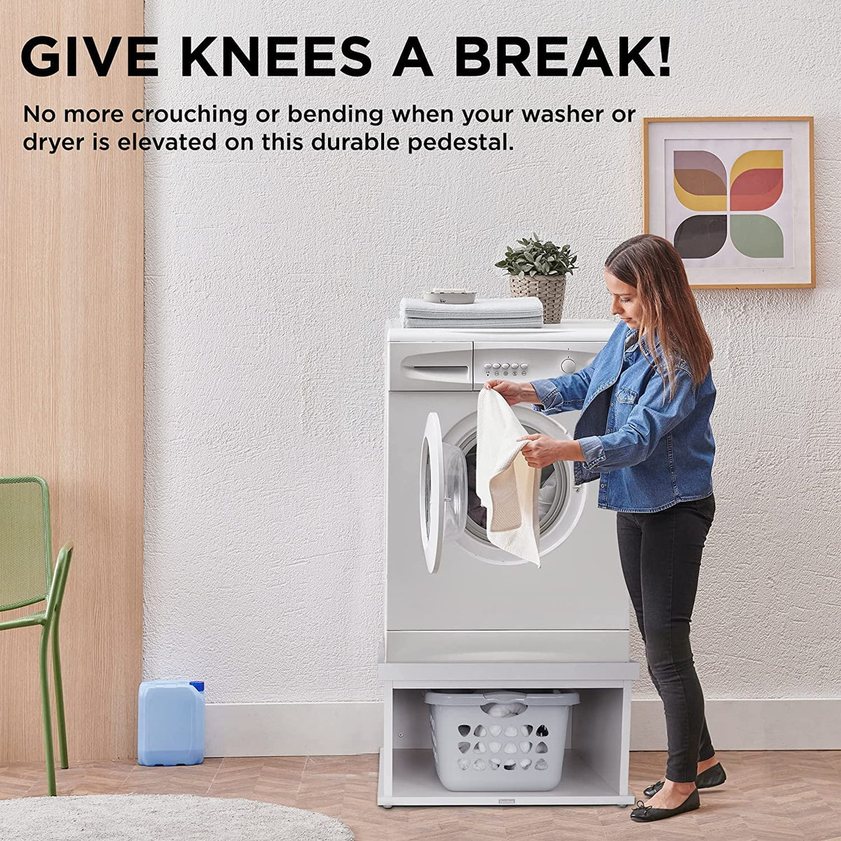 Wooden Laundry Pedestal J570