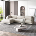 L Shaped Modular Sectional Sofa with Extra Wide Chaise and Polyester Blend Upholstery X5666