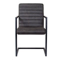 Set of 2 Modern Dining Side Chair with Leatherette - Black Grey K79653