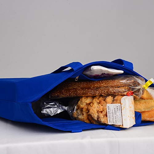 6 Pack Large Canvas Tote Bag with Zippered Closure E66457