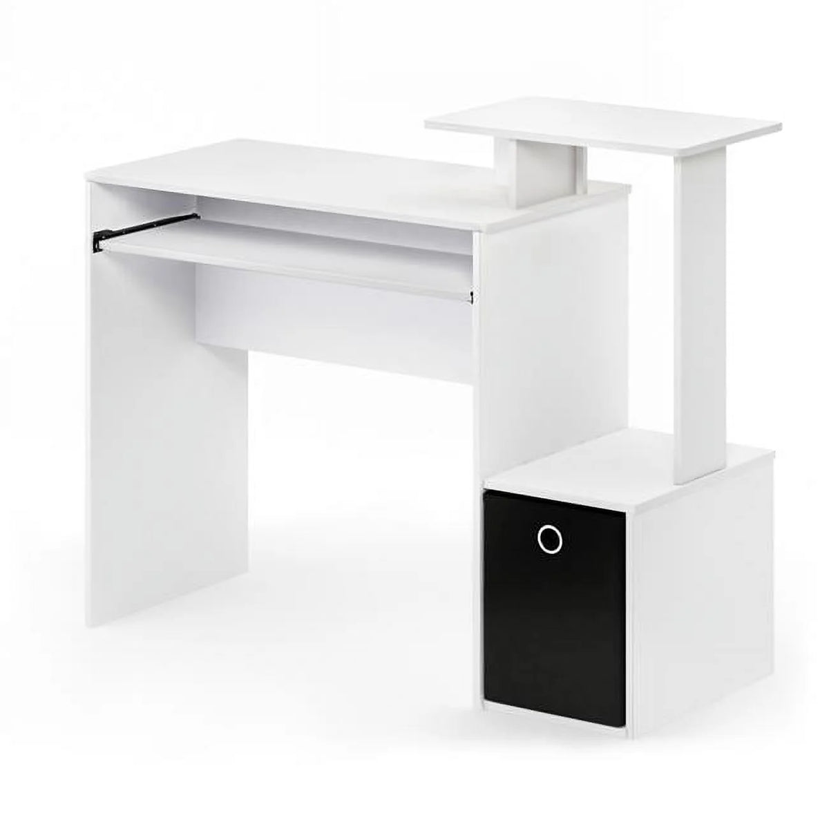 White Computer Writing Desk with Bin I370129