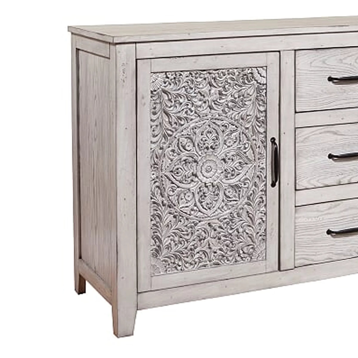Wooden Dresser with 2 Cabinets and 3 Drawers Y2194