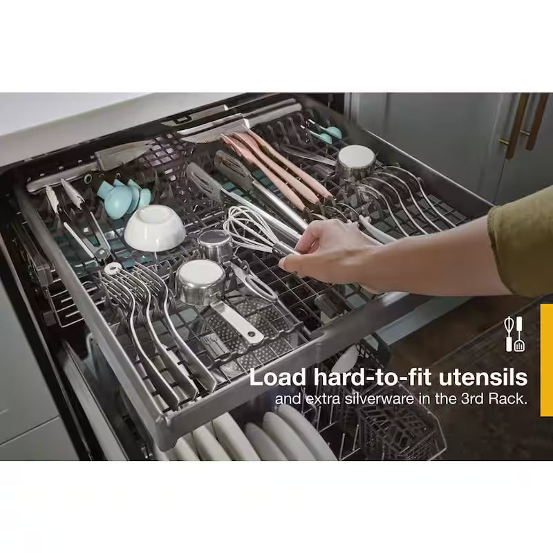 White Built-In Dishwasher with Third Level Rack O196369