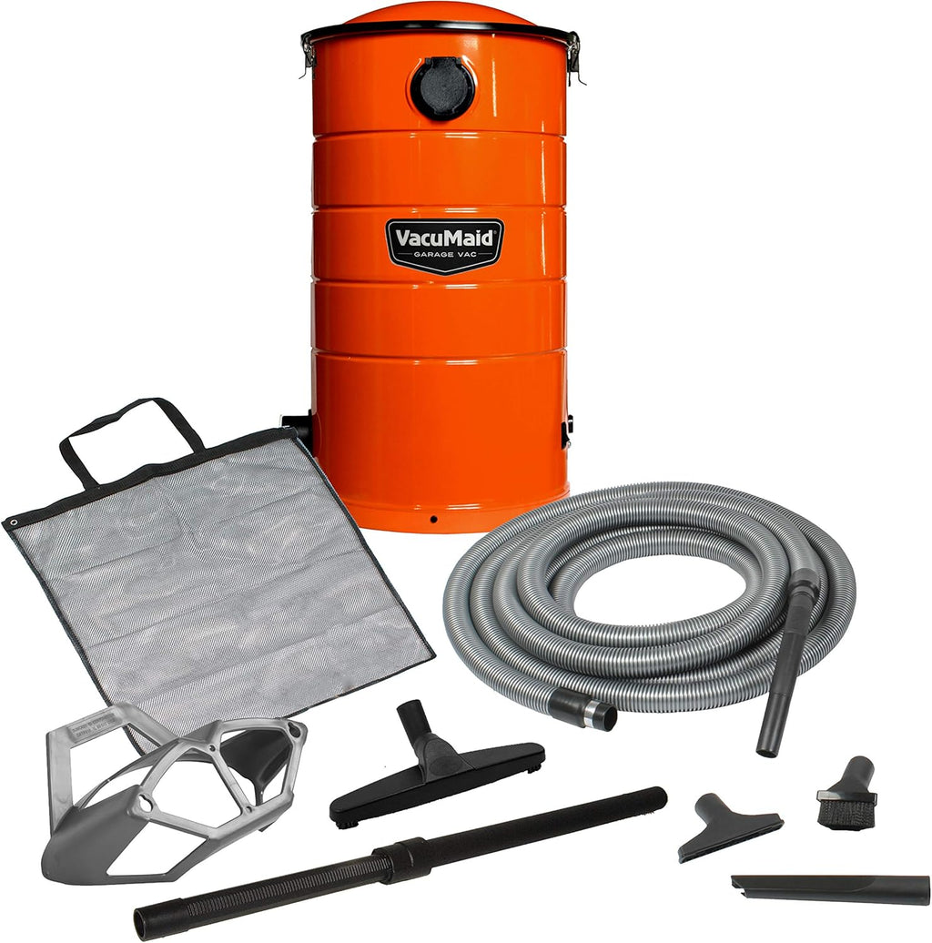 Orange Wall Mounted Garage and Car Vacuum with 50 ft. Hose Y478
