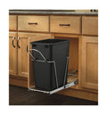 Black and Chrome Pull-Out Waste Container with Rear Basket C642314
