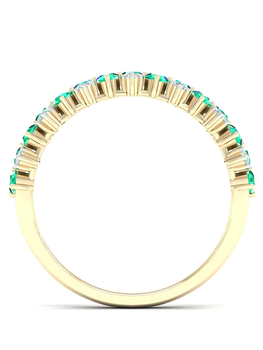 10k Yellow Gold Emerald Diamond Women's Band B61234