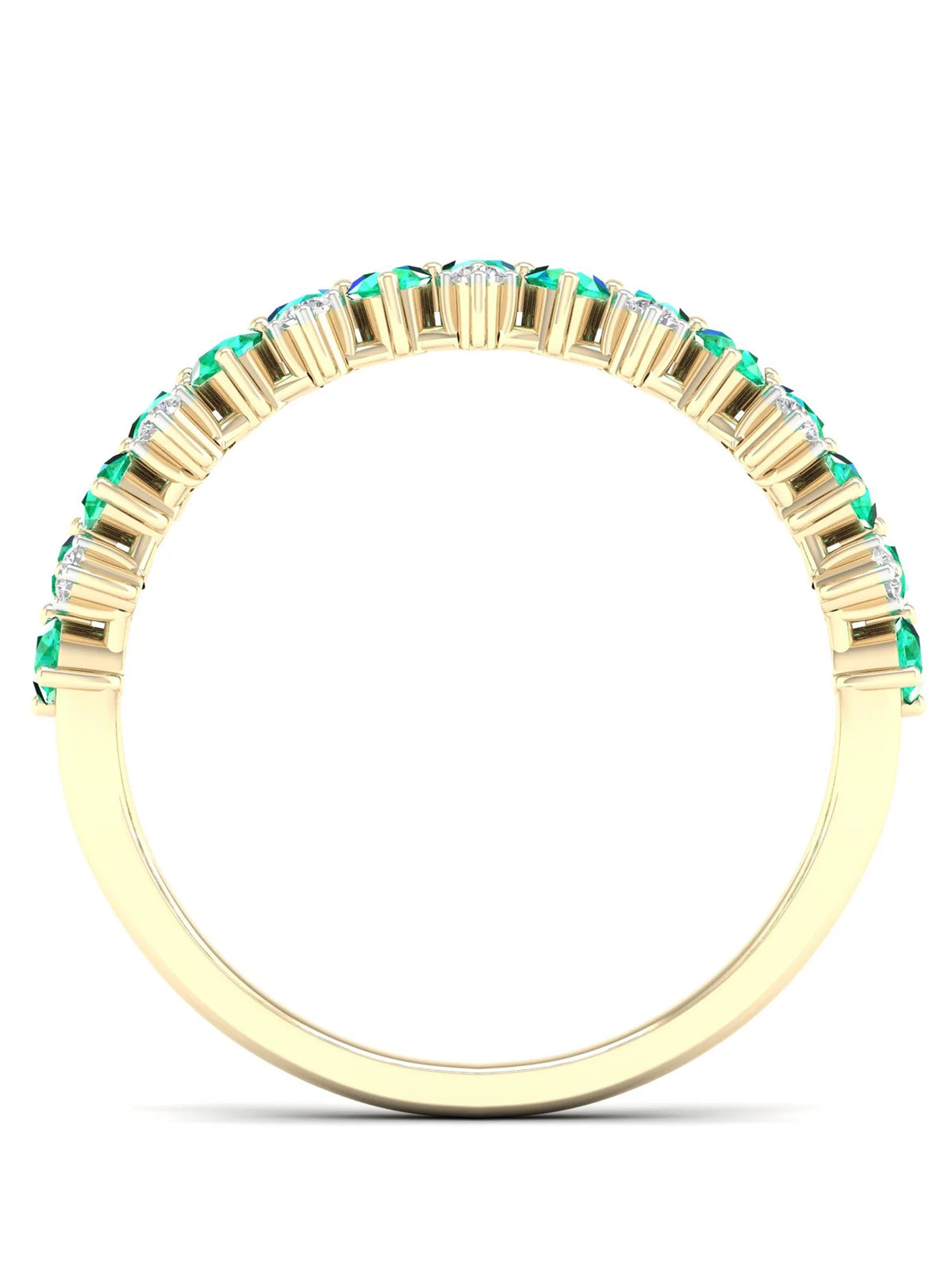10k Yellow Gold Emerald Diamond Women's Band B61234