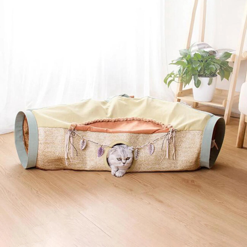 Orange and Green Folding Cat Tunnel Tube Maze L511524