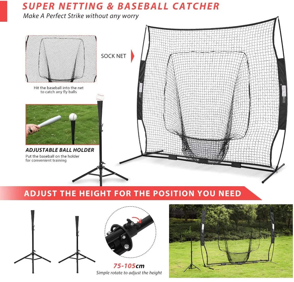 7x7Ft Baseball Softball Practice Net with Carry Bag S521102