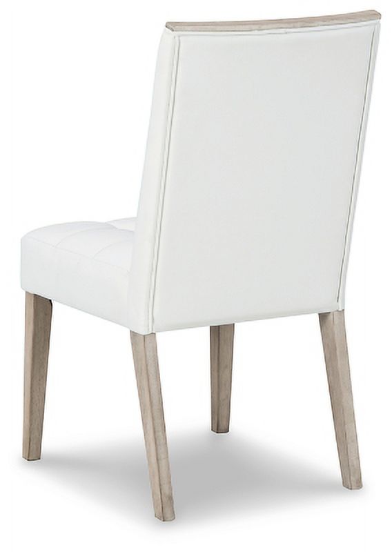 White & Beige Upholstered Side Chair, 2 Count X37964
