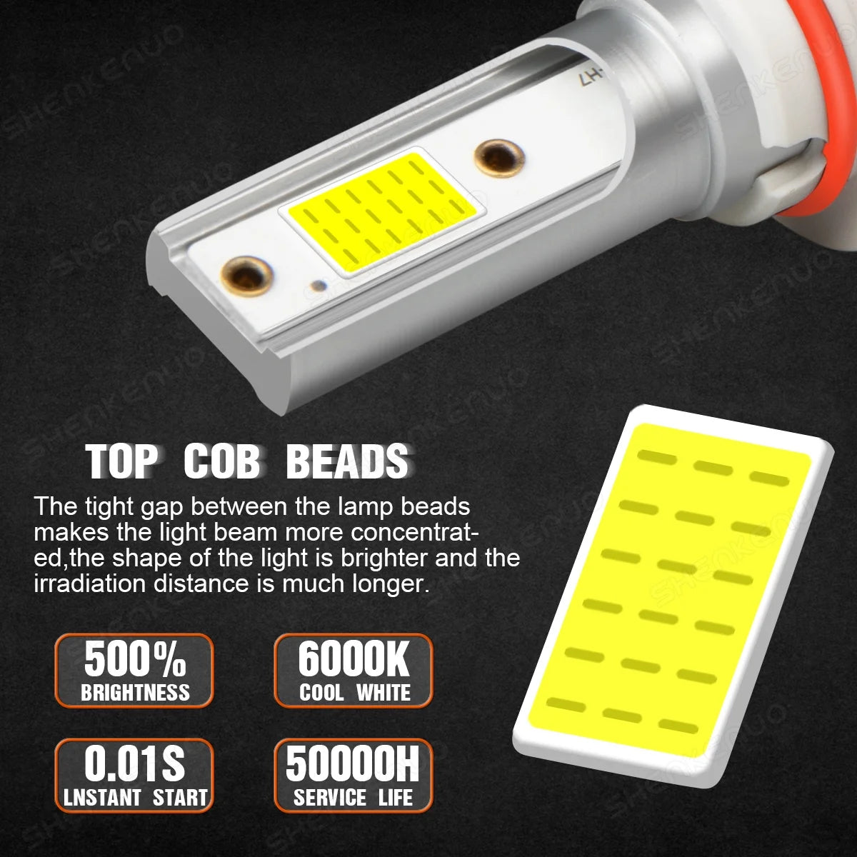 White LED Headlight Fog Light Bulbs Kit B1404