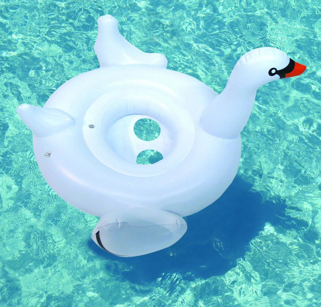 White Inflatable Baby Seat Pool Ride-On V44995