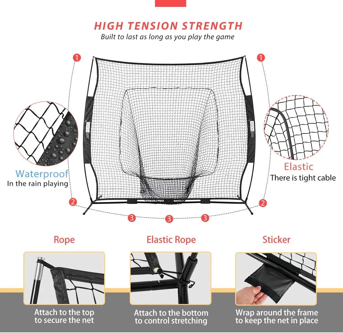 7x7Ft Baseball Softball Practice Net with Carry Bag S521102