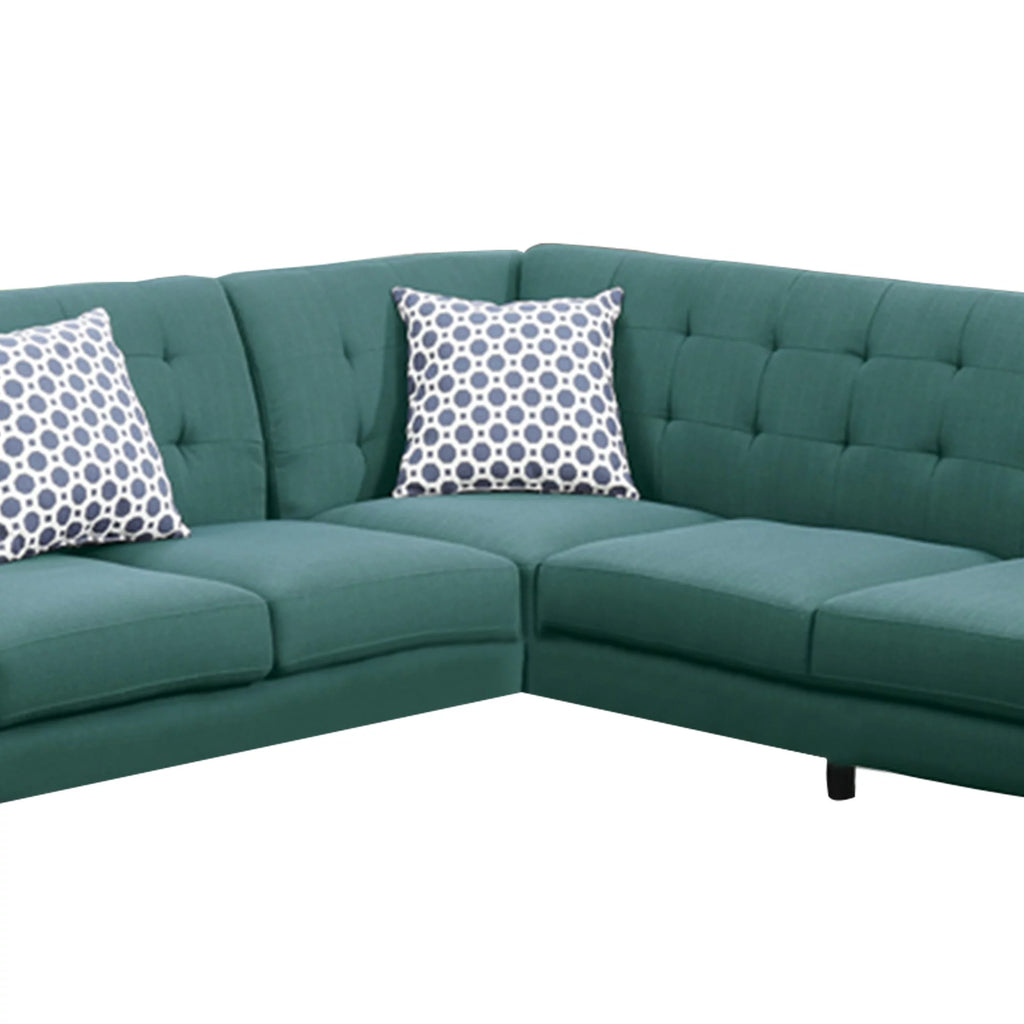 Blue Polyfiber 2 Pieces Sectional D6859