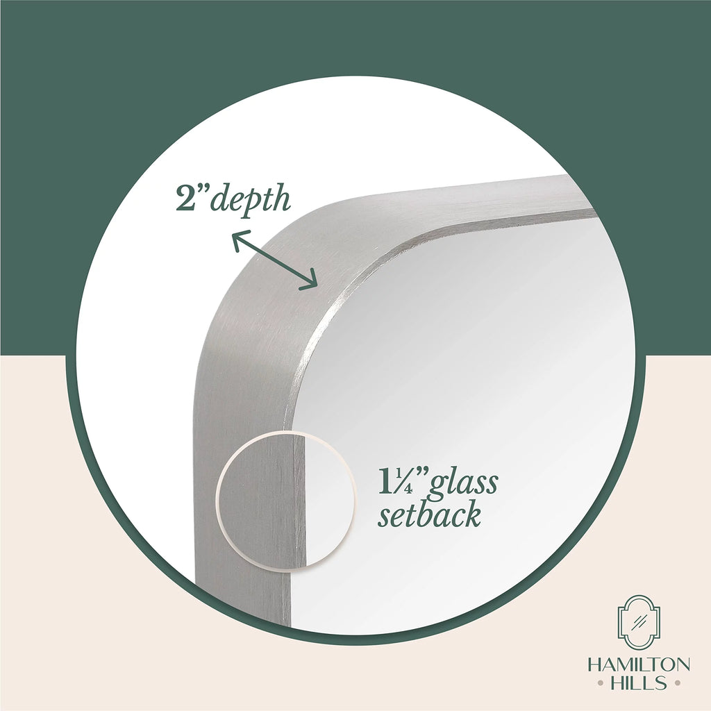 Contemporary Brushed Metal Wall Mirror W4135