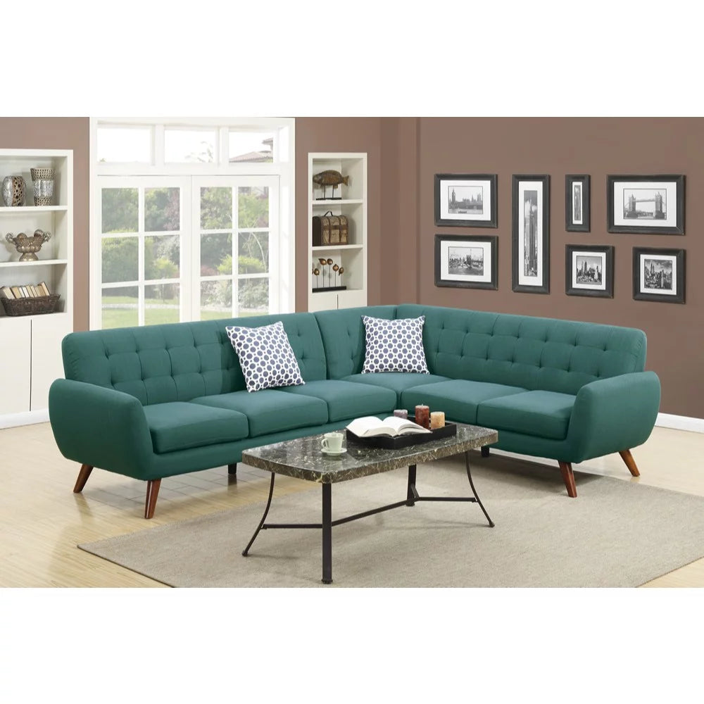 Blue Polyfiber 2 Pieces Sectional D6859